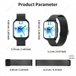Montre connectée haut de gamme 2025 pour femmes et hommes, écran HD 1,83", prise en charge des appels sans fil, des rappels d'informations et des alertes d'alarme, étanche jusqu'à 1ATM, montre connectée avec tracker de fitness, compatible avec plus de 100 modes sportifs, compatible avec iOS/Android