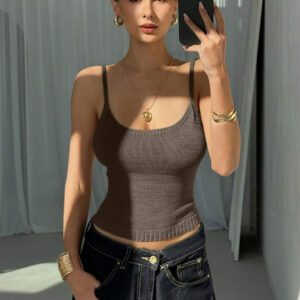 Aloruh Camisole sexy à nouer dans le dos en tricot pour femmes, idéale pour les vacances