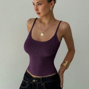 Aloruh Camisole sexy à nouer dans le dos en tricot pour femmes, idéale pour les vacances