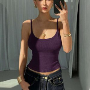 Aloruh Camisole sexy à nouer dans le dos en tricot pour femmes, idéale pour les vacances