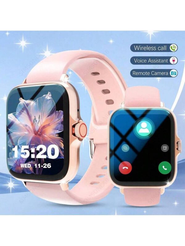 Montre connectée, appels/numérotation sans fil, rappels d'applications variées, convient aux hommes et aux femmes, montres de sport, fond d'écran personnalisable, compatible avec iOS/Android – Image 2