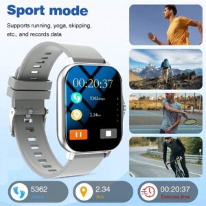 1 pièce Bracelet de montre connectée en silicone unisexe, écran tactile haute définition de 1,83 pouces. Podomètre, calories, modes sportifs multiples, alarme, rappels d'appel et de message, compatible avec les téléphones Android et iOS. Cadeau pour toutes les occasions