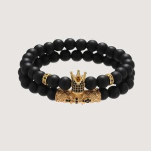 RINTOLER Homme 2 pièces Bracelet Perlé À La Mode Et Populaire Cuivre Pour Vacances Et Pour A Élégant Look