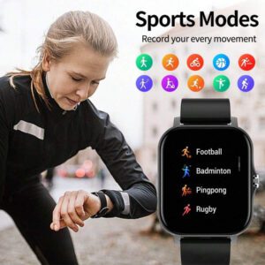 CHAONB Montre connectée à écran tactile intégral : avec tracker de sommeil, appel sans fil, podomètre, contrôle de la musique, bracelet intelligent de fitness pour téléphones Android/iOS, parfait pour les femmes et les hommes.