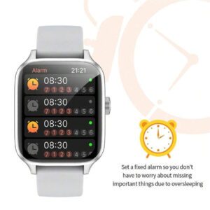 1 pièce Nouvelle Montre connectée unisexe en silicone, cadran/répondre aux appels, podomètre, calories, alarme, rappel d'appel/message entrant, montre connectée multifonctionnelle pour sport, écran tactile plein écran 1.44", convient pour smartphone, cadeau pour les vacances