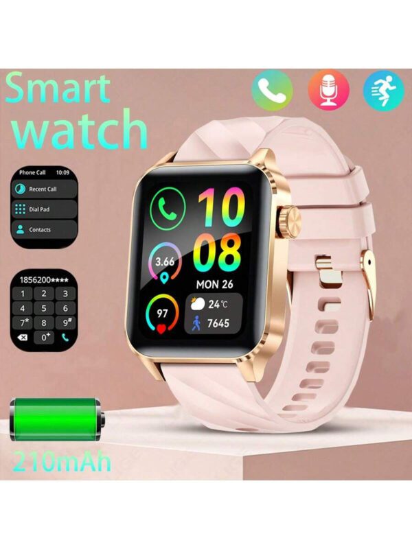 Montre connectÃ©e mode LIGE, cadran carrÃ©, compteur de pas, chronomÃ©trage, exercice, appel sans fil, lecture de musique, rappel de rÃ©veil, montre connectÃ©e multifonctions pour femmes â€“ Image 2