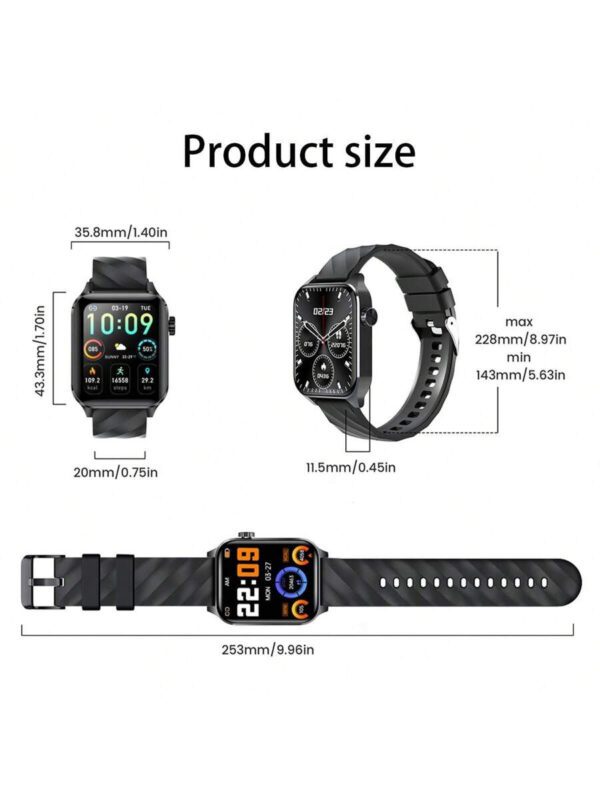 Montre connectÃ©e mode LIGE, cadran carrÃ©, compteur de pas, chronomÃ©trage, exercice, appel sans fil, lecture de musique, rappel de rÃ©veil, montre connectÃ©e multifonctions pour femmes â€“ Image 7