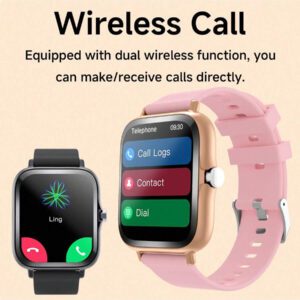 Montre connectée 2025 HD Résolution pour hommes et femmes, multifonction sport, activités, affaires, grand écran 1,83", rappels intelligents, contrôle photo, contrôle de la lecture musicale, simple et clair