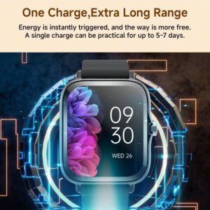 Montre connectée 2025 HD Résolution pour hommes et femmes, multifonction sport, activités, affaires, grand écran 1,83", rappels intelligents, contrôle photo, contrôle de la lecture musicale, simple et clair