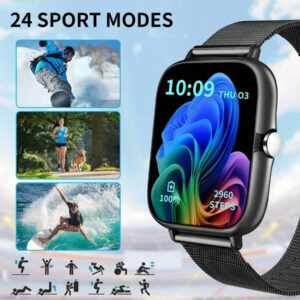 Eytlptoc Nouveau modèle 2025, montre connectée avec écran tactile haute définition de 1,85 po, montre connectée sport avec fonction d'appel et de réception de messages, surveillance du sommeil et podomètre, compatible avec les téléphones Android et iOS, cadeau parfait pour la famille et les amis !
