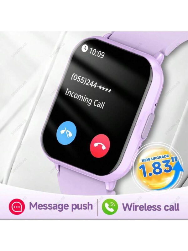Montre connectÃ©e pour dames de 1,83" Ã  Ã©cran tactile complet. Rappel d'appel, plus de 100 modes sportifs, rÃ©sistance Ã  l'eau jusqu'Ã  10m, batterie de 280mAh. Nouvelle montre connectÃ©e pour femmes avec appels passifs ou rÃ©ceptifs sans fil, rappel d'informations, cadrans personnalisables. Compatible avec et Android. Cadeau pour les femmes. â€“ Image 12