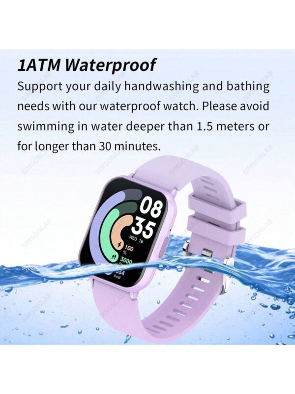 Montre connectÃ©e pour dames de 1,83" Ã  Ã©cran tactile complet. Rappel d'appel, plus de 100 modes sportifs, rÃ©sistance Ã  l'eau jusqu'Ã  10m, batterie de 280mAh. Nouvelle montre connectÃ©e pour femmes avec appels passifs ou rÃ©ceptifs sans fil, rappel d'informations, cadrans personnalisables. Compatible avec et Android. Cadeau pour les femmes. â€“ Image 18