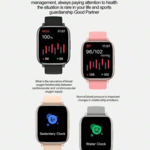 Montre connectée H9PLUS 190mAh avec fonction d'appel, surveillance de la fréquence cardiaque, de la tension artérielle, de l'oxygène dans le sang et rappel d'informations sur la santé