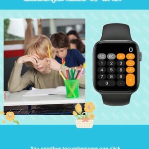 1 pièce Montre connectée multifonction pour enfants et adolescents avec bracelet en silicone de 4,65 cm, prise en charge des modes sportifs, contrôle de l'appareil photo, applications sociales, rappel de notification, Bluetooth pour Android et iOS, batterie 180mAh, convient pour l'école et les sports