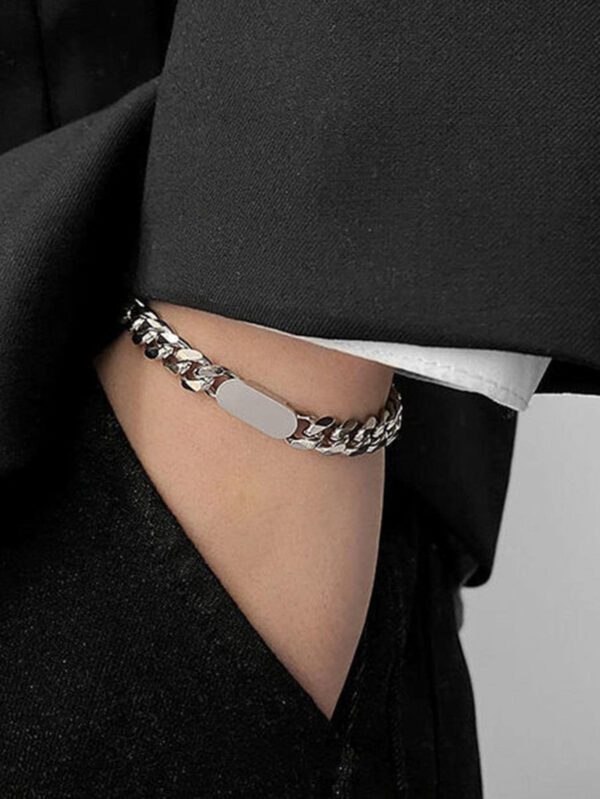 Homme Bracelet À Chaîne Minimaliste Acier Au Titane – Image 2