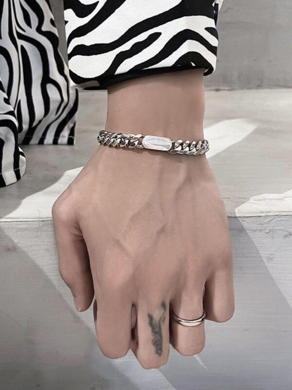 Homme Bracelet À Chaîne Minimaliste Acier Au Titane – Image 4