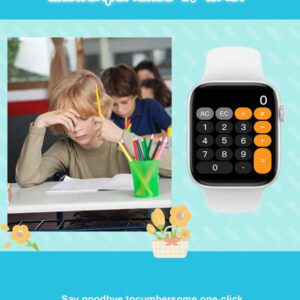 1 pièce Montre connectée multifonction pour enfants et adolescents avec bracelet en silicone de 4,65 cm, prise en charge des modes sportifs, contrôle de l'appareil photo, applications sociales, rappel de notification, Bluetooth pour Android et iOS, batterie 180mAh, convient pour l'école et les sports