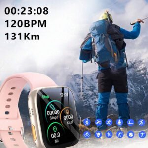 1 pièce Montre connectée sport unisexe avec bracelet en silicone, montre connectée multifonction avec appel, podomètre, compteur de calories, notification SMS, compatible avec les smartphones Android et iOS