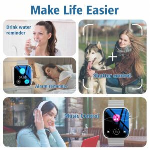 1 pièce Montre connectée sport unisexe avec bracelet en silicone, montre connectée multifonction avec appel, podomètre, compteur de calories, notification SMS, compatible avec les smartphones Android et iOS