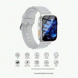 1 pièce Montre connectée sport unisexe avec bracelet en silicone, montre connectée multifonction avec appel, podomètre, compteur de calories, notification SMS, compatible avec les smartphones Android et iOS