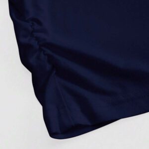 INAWLY T-shirt casual à manches courtes en jersey froncé, col chemise, couleur unie pour femme