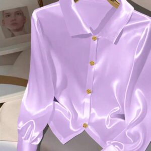 GlowEve Chemise décontracté quotidienne simple de couleur unie pour femmes