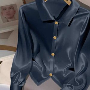 GlowEve Chemise décontracté quotidienne simple de couleur unie pour femmes