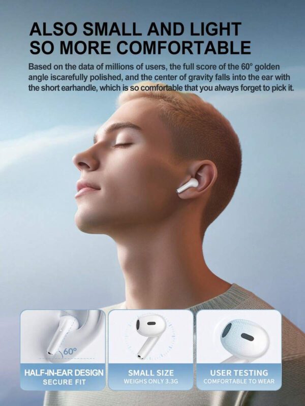 Écouteurs sans fil, casque sans fil, écouteurs intra-auriculaires, écouteurs sans fil, écouteurs intra-auriculaires BT 5.3 avec graves puissants – Image 5