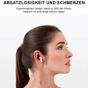 Écouteurs intra-auriculaires sans fil Pods ANC avec réduction de bruit (-36 dB) et étui de chargement MagSafe, 30 h d'autonomie, stéréo Hi-Fi 360°, étanches, pour téléphones Android/lPhone, AlRPods Pro, iPad, iOS, ordinateurs portables, pour iOS, utilisateurs Android, cadeaux pour la famille, les amis, les enfants, les anniversaires, le printemps, les petits amis, les petites amies, les vacances, Pâques. Petits écouteurs intra-auriculaires sans fil, portables, avec étui de chargement.