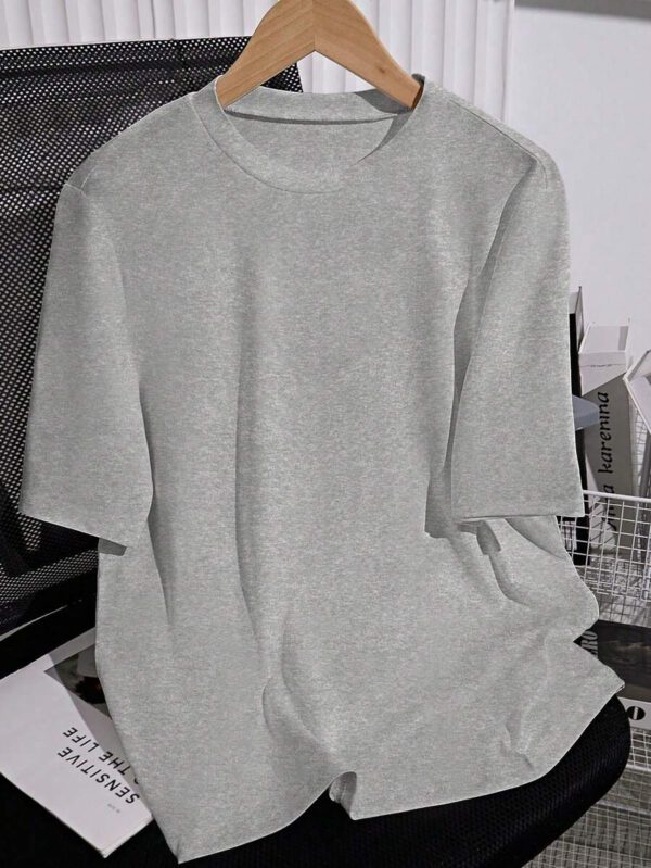 SHEIN PETITE T-shirt femme à col rond, manches courtes, couleur unie, été – Image 40