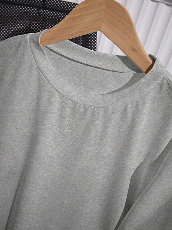 SHEIN PETITE T-shirt femme à col rond, manches courtes, couleur unie, été – Image 42