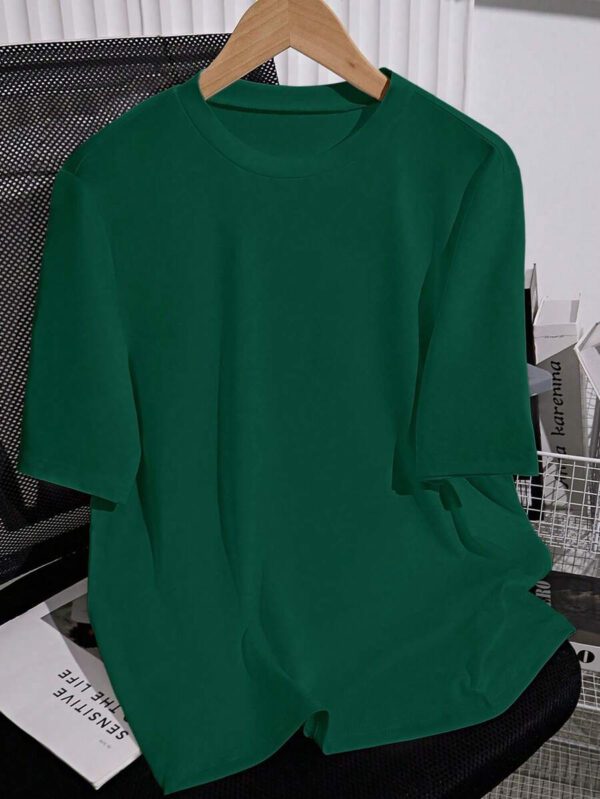 SHEIN PETITE T-shirt femme à col rond, manches courtes, couleur unie, été – Image 47