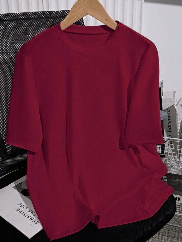 SHEIN PETITE T-shirt femme à col rond, manches courtes, couleur unie, été – Image 54