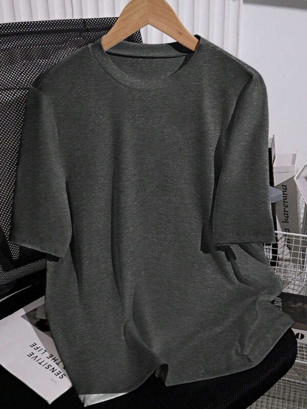 SHEIN PETITE T-shirt femme à col rond, manches courtes, couleur unie, été – Image 62