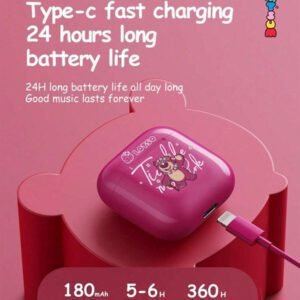 Disney Écouteurs Bluetooth Disney LF-918 Angel, annulation passive du bruit, son HIFI à semi-intra-auriculaire, appel clair avec micro, longue durée de vie de la batterie, écouteurs sans fil pour sports, musique et jeux, compatibles avec smartphones et tablettes