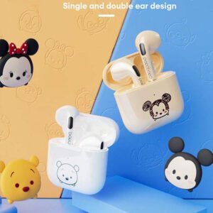 Disney Écouteurs Bluetooth Disney LF-918 Angel, annulation passive du bruit, son HIFI à semi-intra-auriculaire, appel clair avec micro, longue durée de vie de la batterie, écouteurs sans fil pour sports, musique et jeux, compatibles avec smartphones et tablettes