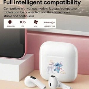 Disney Écouteurs Bluetooth Disney LF-918 Angel, annulation passive du bruit, son HIFI à semi-intra-auriculaire, appel clair avec micro, longue durée de vie de la batterie, écouteurs sans fil pour sports, musique et jeux, compatibles avec smartphones et tablettes
