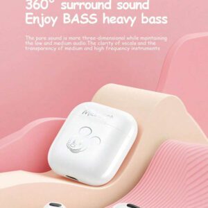Disney Écouteurs Bluetooth Disney LF-918 Angel, annulation passive du bruit, son HIFI à semi-intra-auriculaire, appel clair avec micro, longue durée de vie de la batterie, écouteurs sans fil pour sports, musique et jeux, compatibles avec smartphones et tablettes