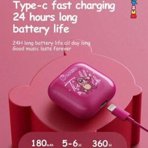 Disney Écouteurs Bluetooth Disney LF-918 Angel, annulation passive du bruit, son HIFI à semi-intra-auriculaire, appel clair avec micro, longue durée de vie de la batterie, écouteurs sans fil pour sports, musique et jeux, compatibles avec smartphones et tablettes