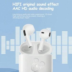 Disney Écouteurs Bluetooth Disney LF-918 Angel, annulation passive du bruit, son HIFI à semi-intra-auriculaire, appel clair avec micro, longue durée de vie de la batterie, écouteurs sans fil pour sports, musique et jeux, compatibles avec smartphones et tablettes