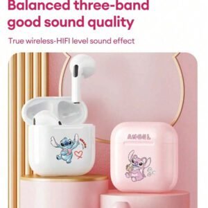 Disney Écouteurs Bluetooth Disney LF-918 Angel, annulation passive du bruit, son HIFI à semi-intra-auriculaire, appel clair avec micro, longue durée de vie de la batterie, écouteurs sans fil pour sports, musique et jeux, compatibles avec smartphones et tablettes