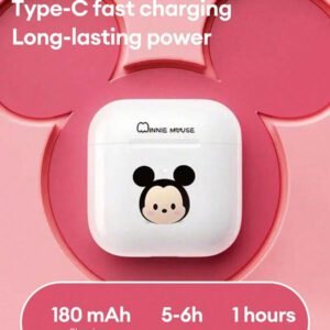 Disney Écouteurs Bluetooth Disney LF-918 Angel, annulation passive du bruit, son HIFI à semi-intra-auriculaire, appel clair avec micro, longue durée de vie de la batterie, écouteurs sans fil pour sports, musique et jeux, compatibles avec smartphones et tablettes