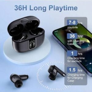 Écouteurs intra-auriculaires sans fil à réduction de bruit, casque de jeu sans fil, écouteurs audio haute qualité, nouveaux écouteurs sans fil pour la course, affichage numérique intelligent, écouteurs sans fil intra-auriculaires avec boîtier de charge, batterie 300 mAh