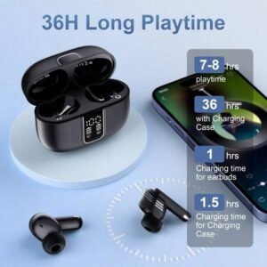 Écouteurs intra-auriculaires sans fil à réduction de bruit, casque de jeu sans fil, écouteurs audio haute qualité, nouveaux écouteurs sans fil pour la course, affichage numérique intelligent, écouteurs sans fil intra-auriculaires avec boîtier de charge, batterie 300 mAh