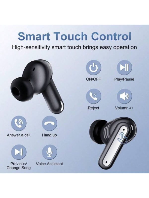 Écouteurs intra-auriculaires sans fil à réduction de bruit, casque de jeu sans fil, écouteurs audio haute qualité, nouveaux écouteurs sans fil pour la course, affichage numérique intelligent, écouteurs sans fil intra-auriculaires avec boîtier de charge, batterie 300 mAh – Image 4