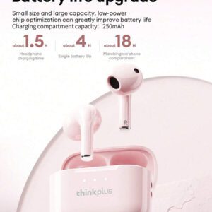 Lenovo Écouteurs sans fil LP23, son stéréo haute-fidélité intra-auriculaire, avec microphone sensible, appels voix haute définition, annulation de bruit intelligente, modes musique et jeux, faible latence, autonomie, convient pour smartphones et ordinateurs
