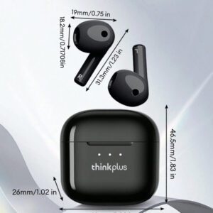 Lenovo Écouteurs sans fil LP23, son stéréo haute-fidélité intra-auriculaire, avec microphone sensible, appels voix haute définition, annulation de bruit intelligente, modes musique et jeux, faible latence, autonomie, convient pour smartphones et ordinateurs