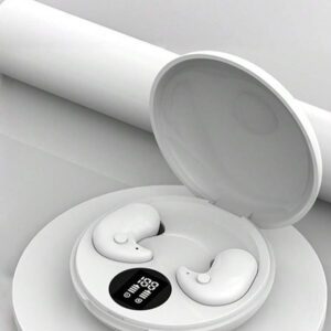 GENAI Mini écouteurs pour le sommeil, écouteurs sans fil de 5,3 pouces intra-auriculaires légers avec microphone intégré, étanches IPX5, son premium immersif parfait pour dormir, s'entraîner, faire du jogging, du yoga, pour l'insomnie, les voyages en avion, la méditation