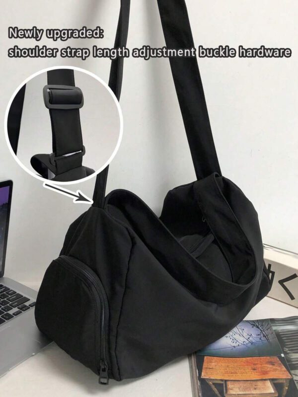 Sac bandoulière grande capacité pour homme, sac à épaule étanche, sac messenger mode polyvalent, sac à dos pour étudiant, convient pour les sorties et les trajets quotidiens, sac homme de couleur unie, sans accessoires décoratifs – Image 18