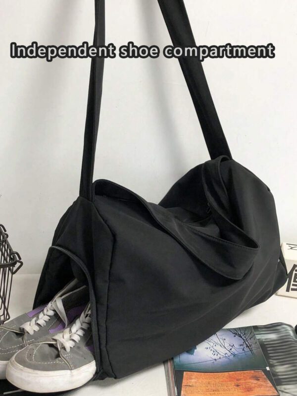 Sac bandoulière grande capacité pour homme, sac à épaule étanche, sac messenger mode polyvalent, sac à dos pour étudiant, convient pour les sorties et les trajets quotidiens, sac homme de couleur unie, sans accessoires décoratifs – Image 19